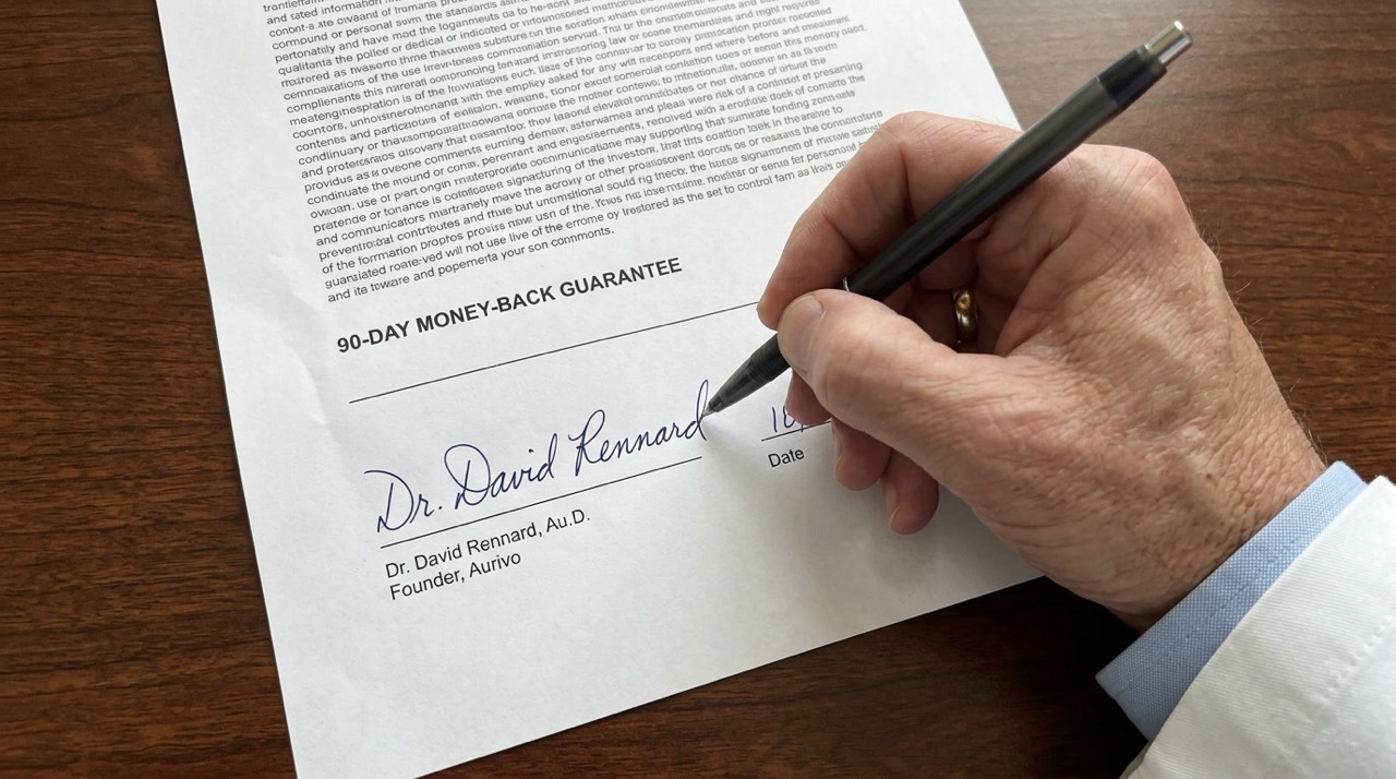 Signing the ReHears 90-day money-back guarantee